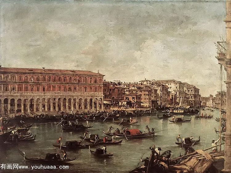 the grand canal at the fish market (pescheria)