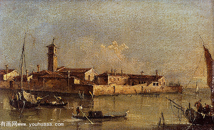 view of the island of san michele near murano, venice