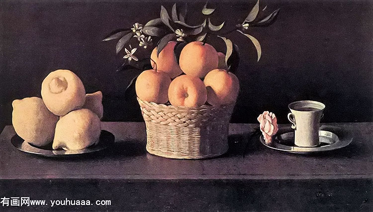 :٣õ - still life with oranges, lemons and rose