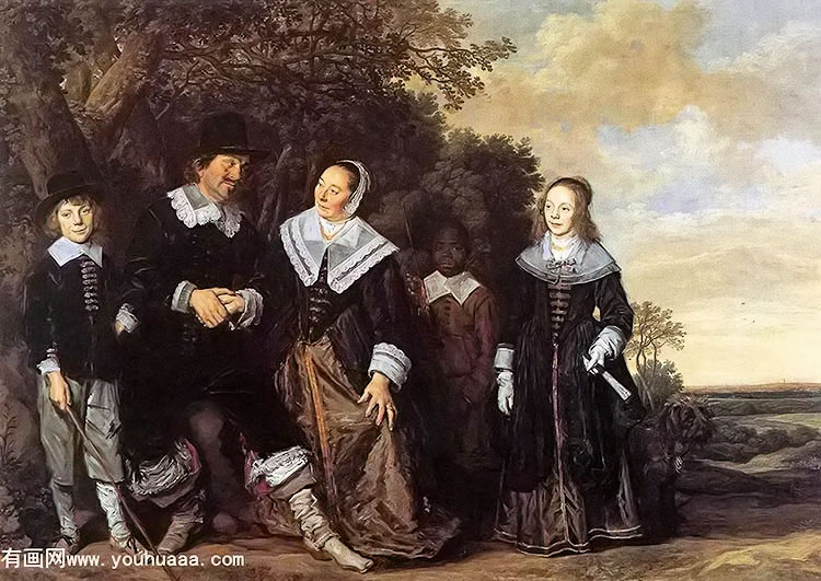 family group in a landscape