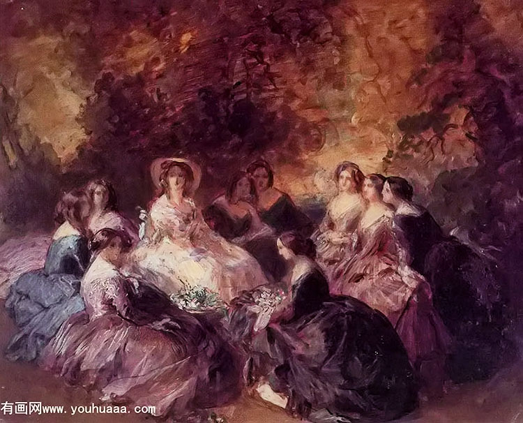 the empress eugenie surrounded by her ladies in waiting