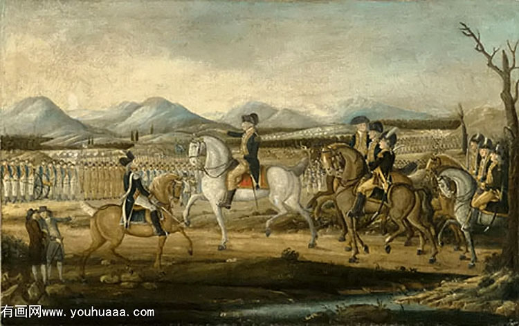 ʢټݿ - washington reviewing the western army at fort cumberland, maryland