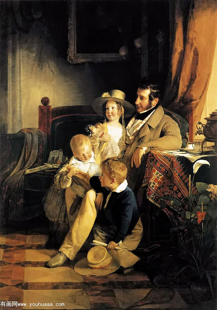 rudolf von arthaber with his children