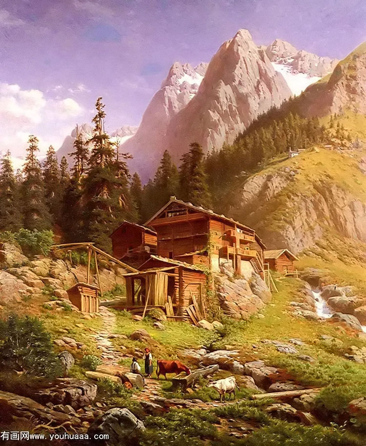 an alpine mill house