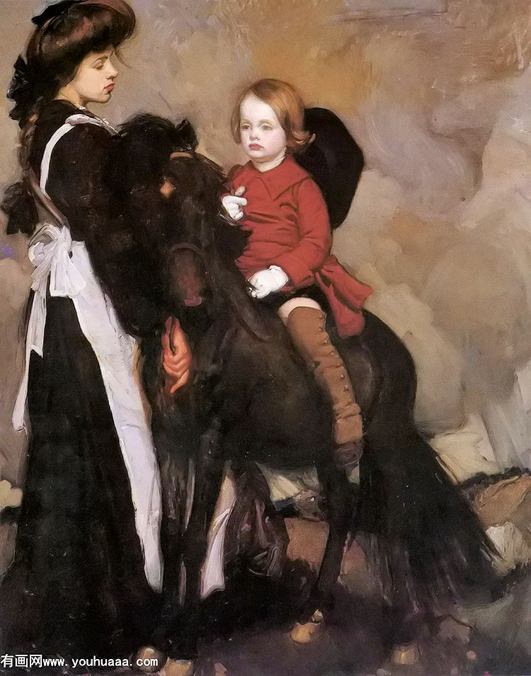 кĻ - equestrian portrait of a boy