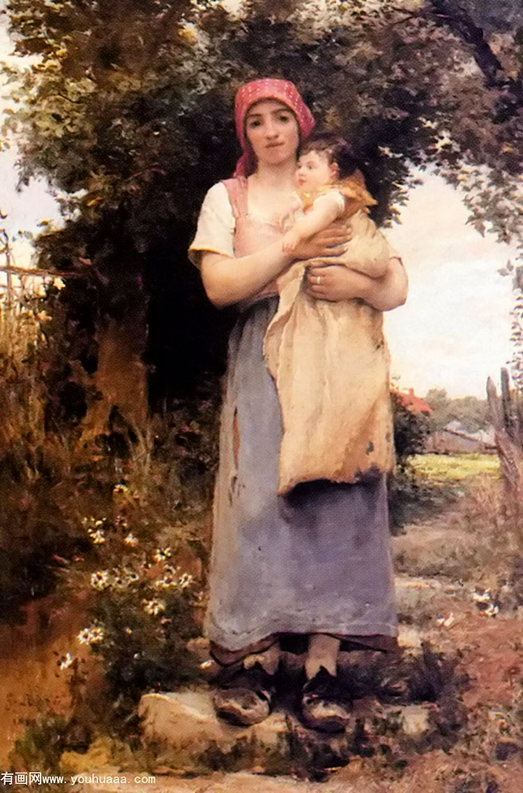 a mother holding her child