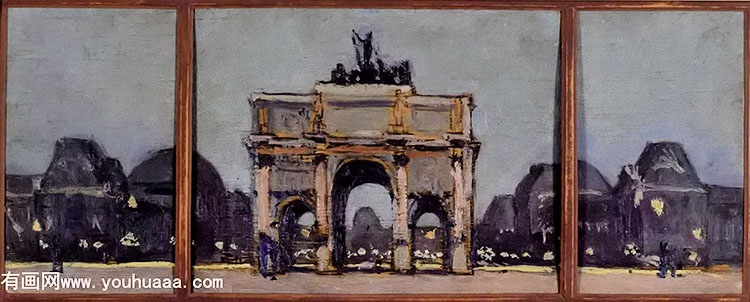 five sketches of the arc de triomphe and the champs delysees