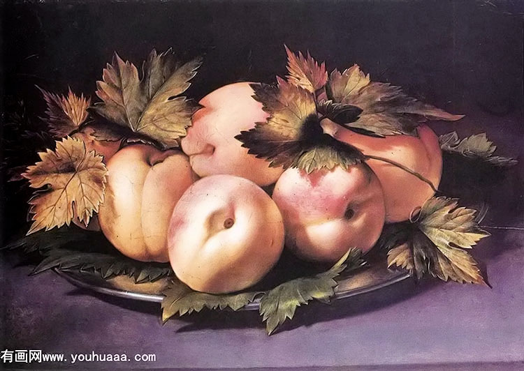 :޻Ҷ - still life with peaches and fig leaves