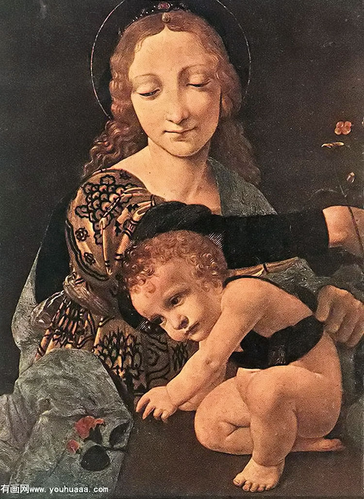 ʥĸ뻨ƿ(ֲ) - virgin and child with a flower vase (detail)