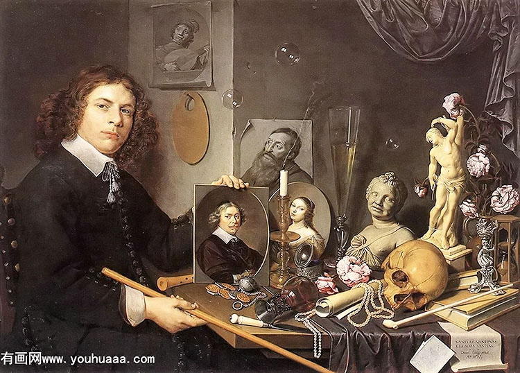 Ի - self portrait with vanitas symbols