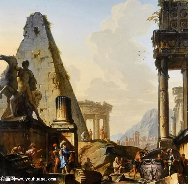 capriccio of classical ruins with alexander the great opening the of achilles