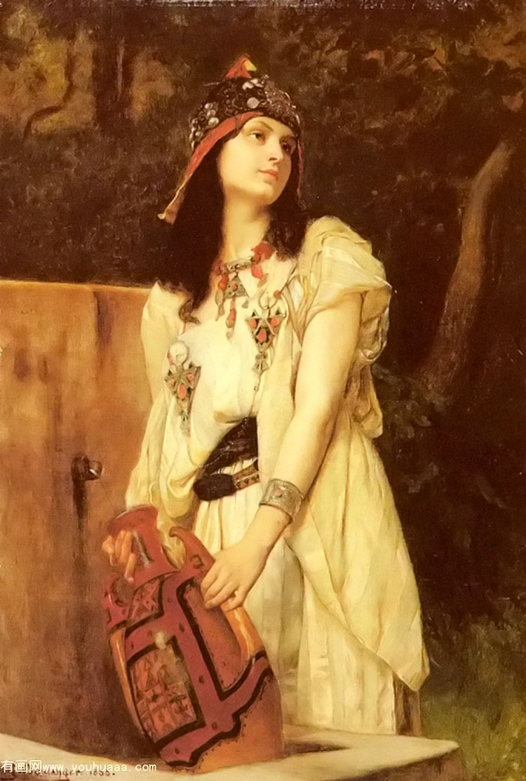 a woman with an urn