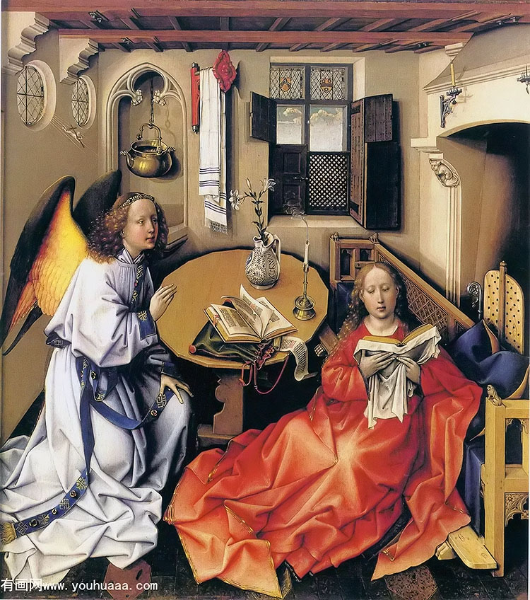 ʹϲ(ͼм) - the annunciation detail of the central panel of the annunciation triptych