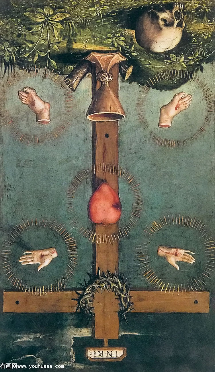 ˴˫ۻ - the five wounds of christ reverse of a diptych