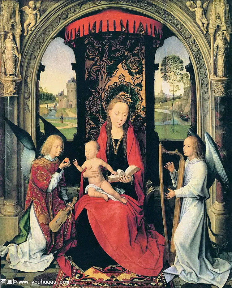 ʥĸʹ - the virgin and child with angels after