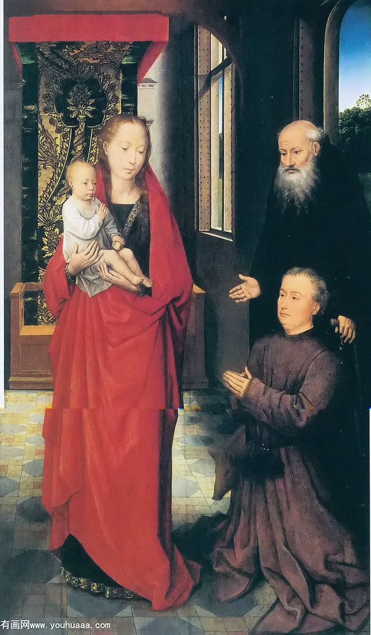 the vrigin and child with saint anthony abbot and a donor