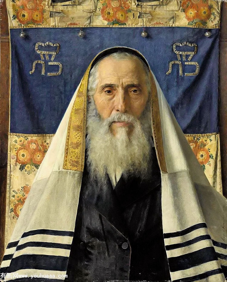 Фͷ - kauffman portrait rabbi with prayer shawl