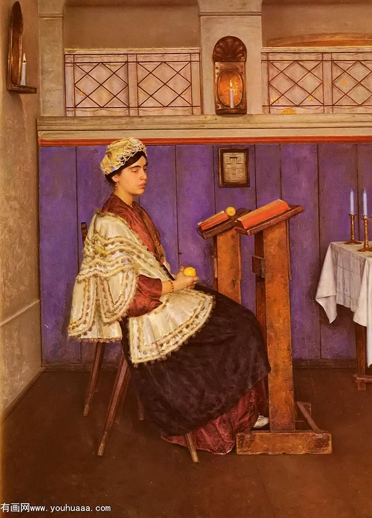 young woman in the synagogue