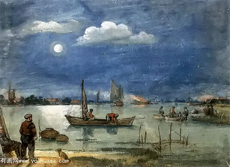 fishermen by moonlight