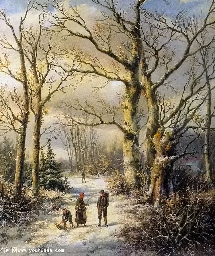 woodgatherers in a winter forest