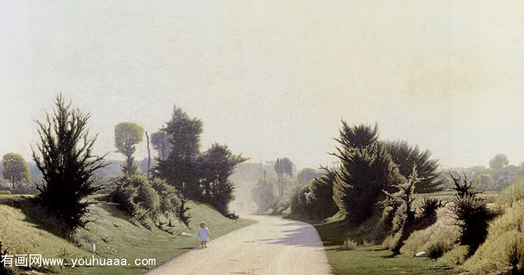 child on a country road