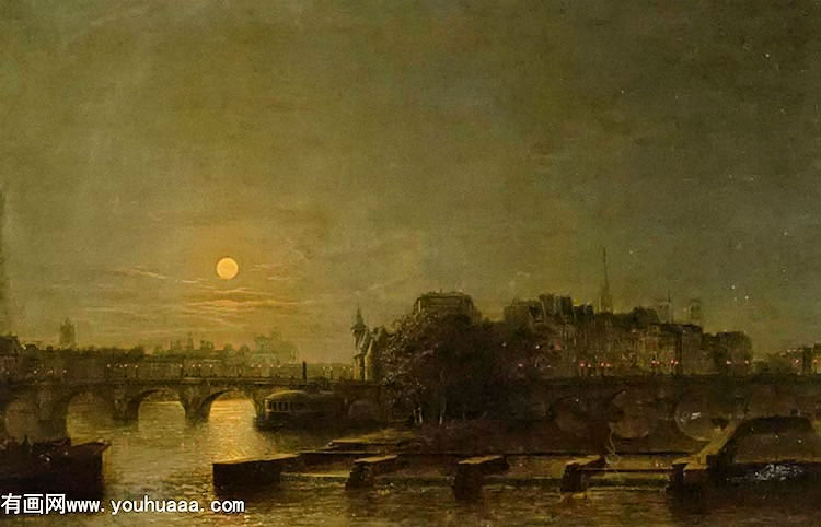 moonlight over the seine