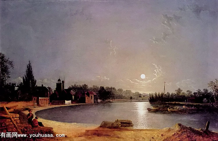 the thames at moonlight, twickenham