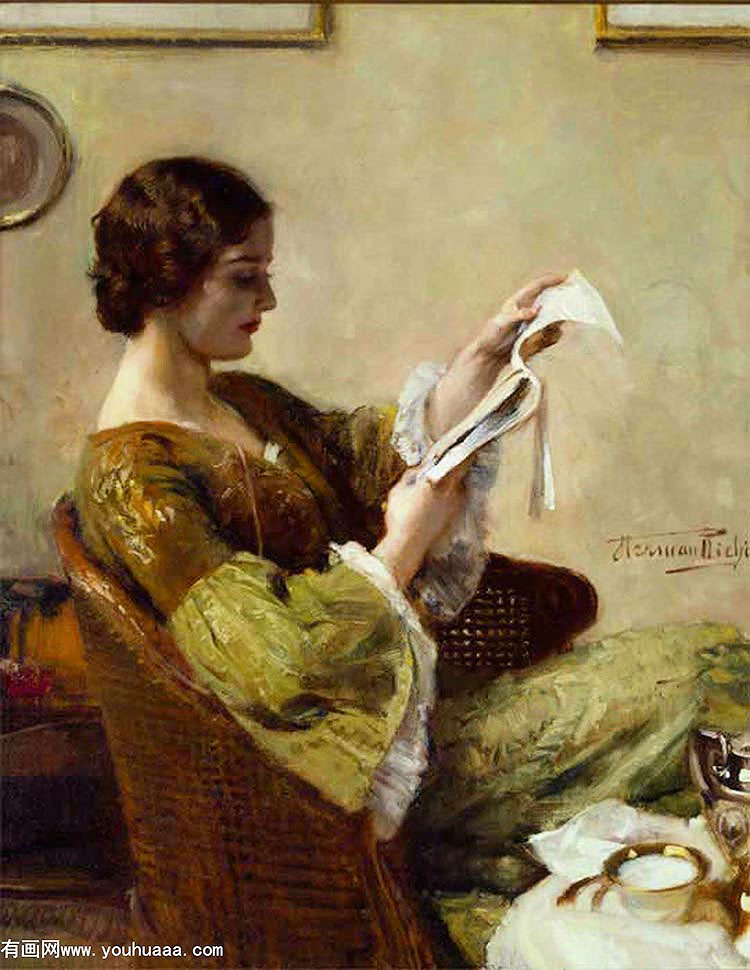 young woman reading