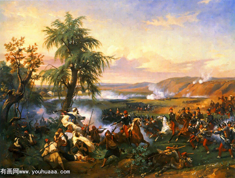 the battle of habra, algeria, in december 1835 between emir abd el kadar and the duke of orleans