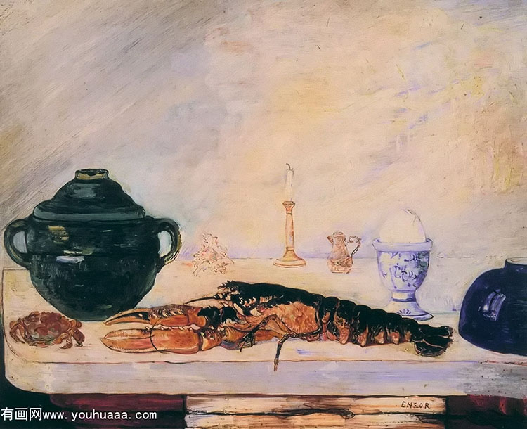 뼦Ϻз - still life with egg lobster and crab