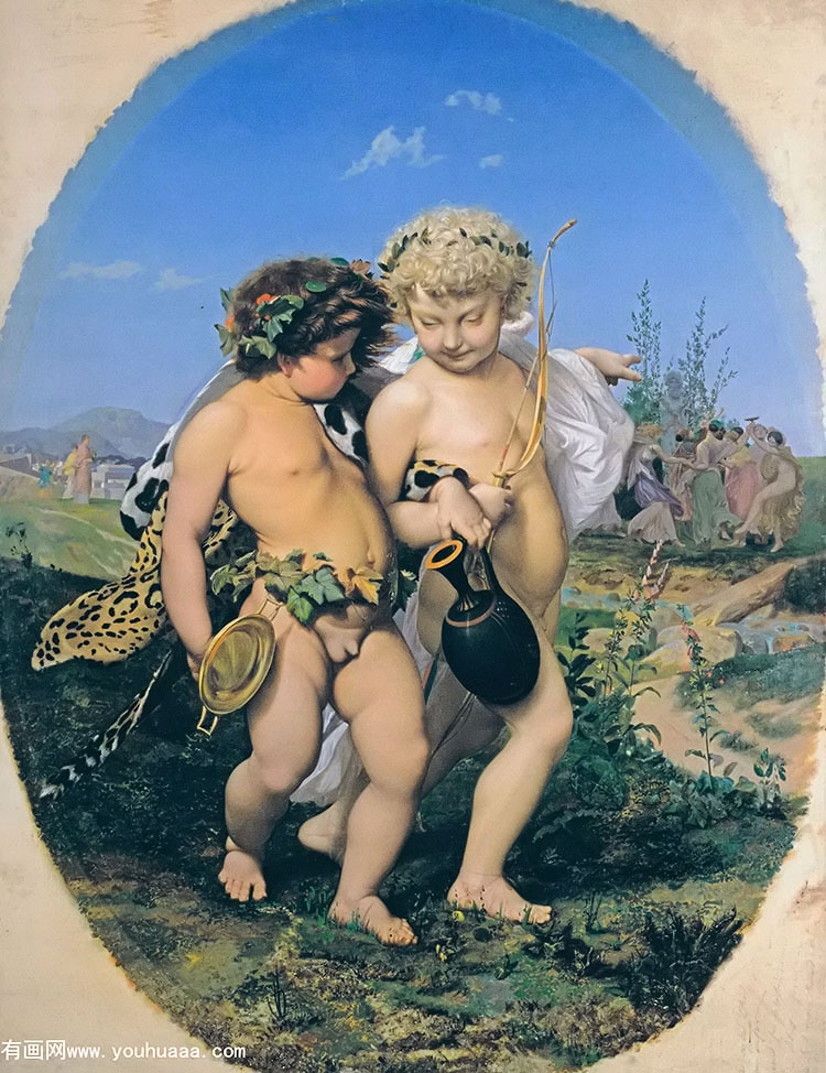 ľ - drunken bacchus and cupid