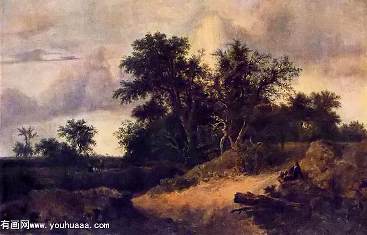 landscape with a house in the grove