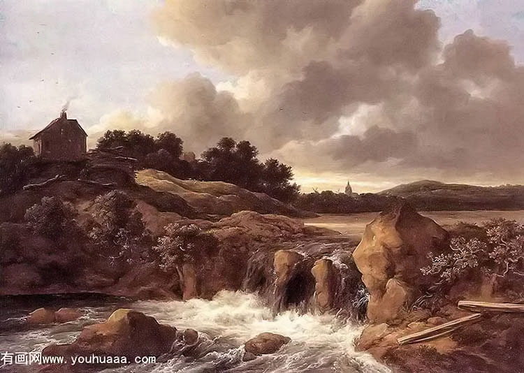 landscape with waterfall