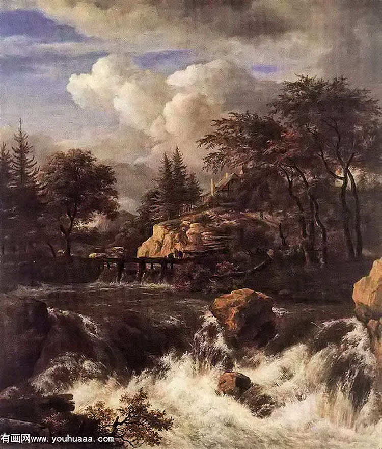 waterfall in a rocky landscape