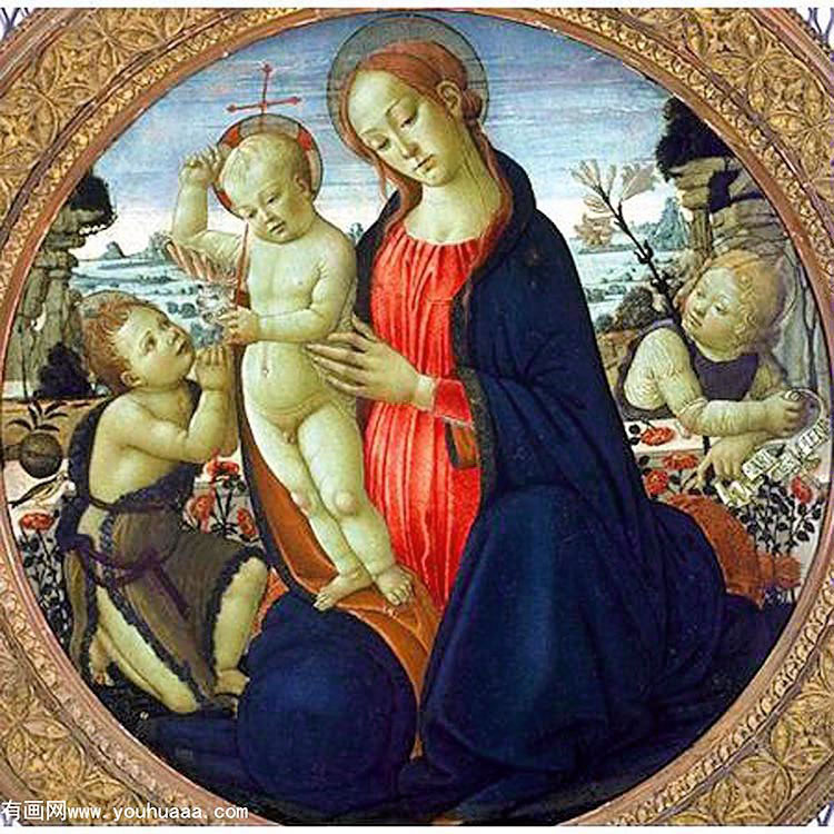 ʥĸСʩϴԼʹ - madonna and child with infant, st. john the baptist and attending angel