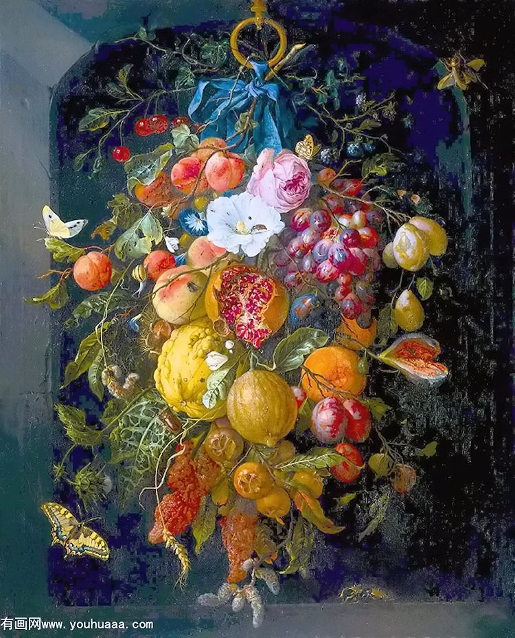 festoon of fruit and flowers