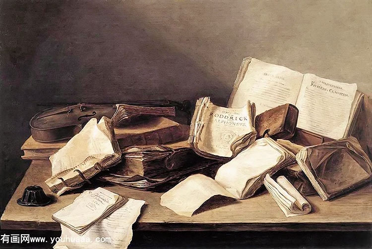 : - still life of books