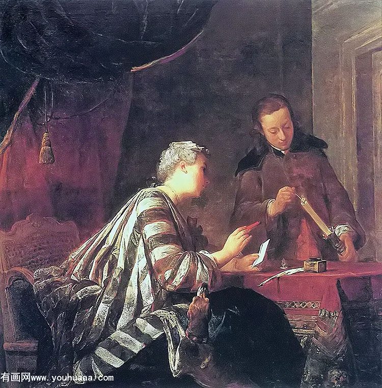 lady sealing a letter