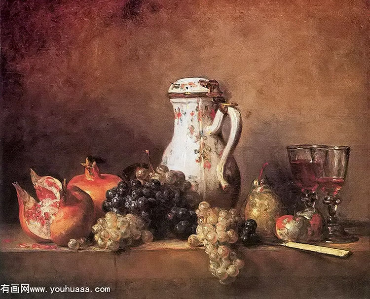 :ʯ - still life with grapes and pomegranates