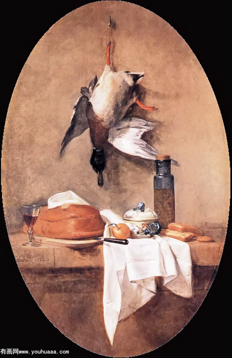 wild duck with olive jar