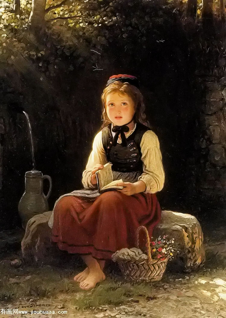 young girl at the well