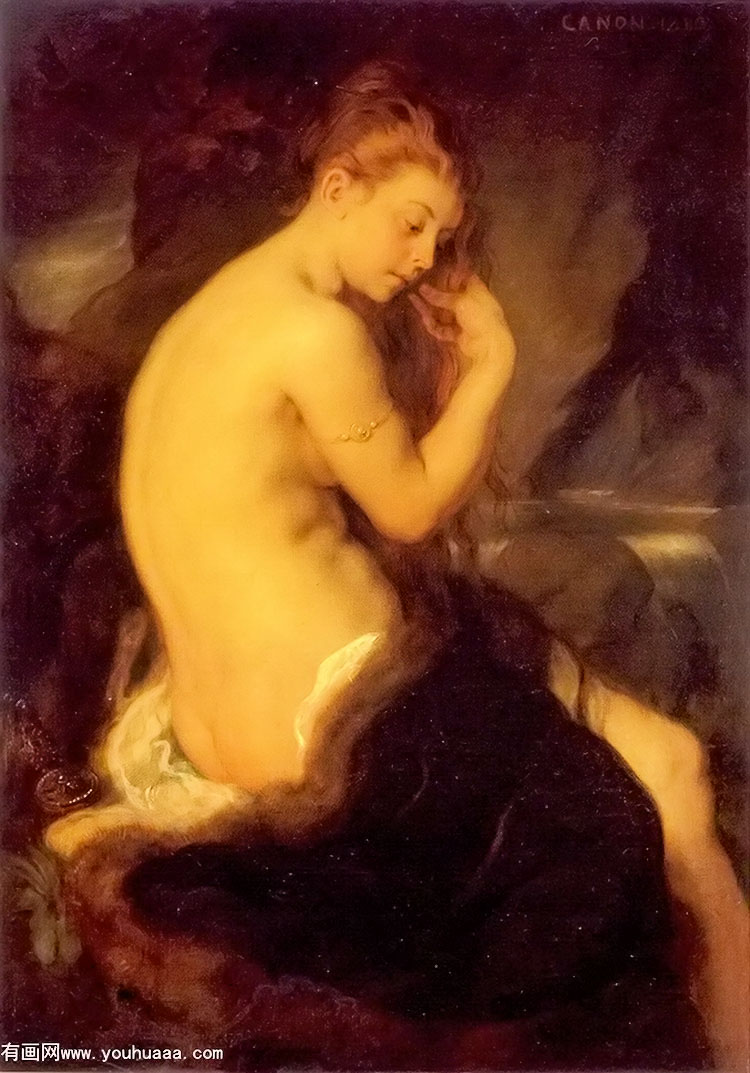 sitzende venus mit pelzmantel