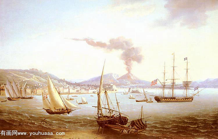 an english frigate in the bay of naples