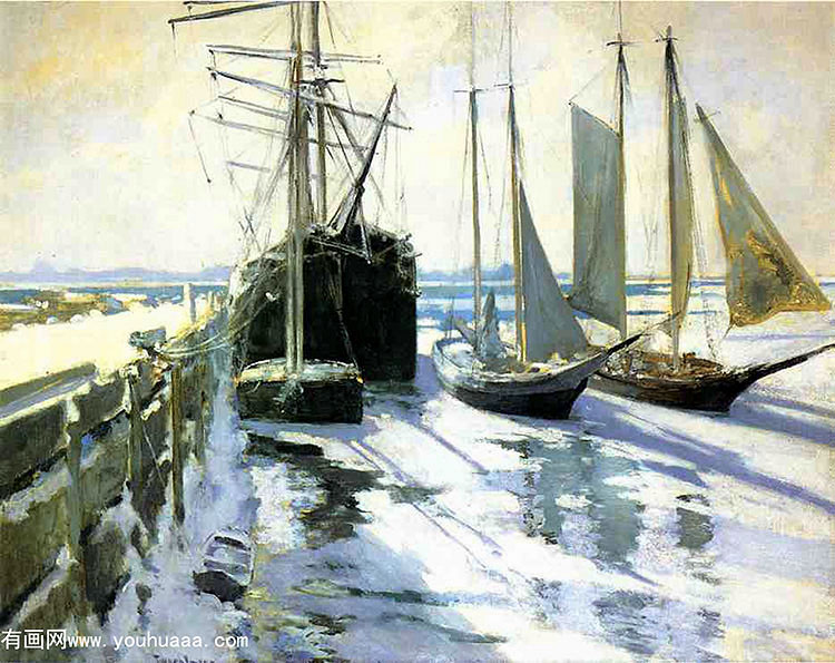 winter, gloucester harbor