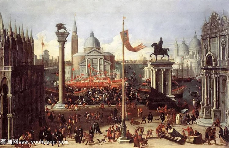 imaginary scene with venetian buildings