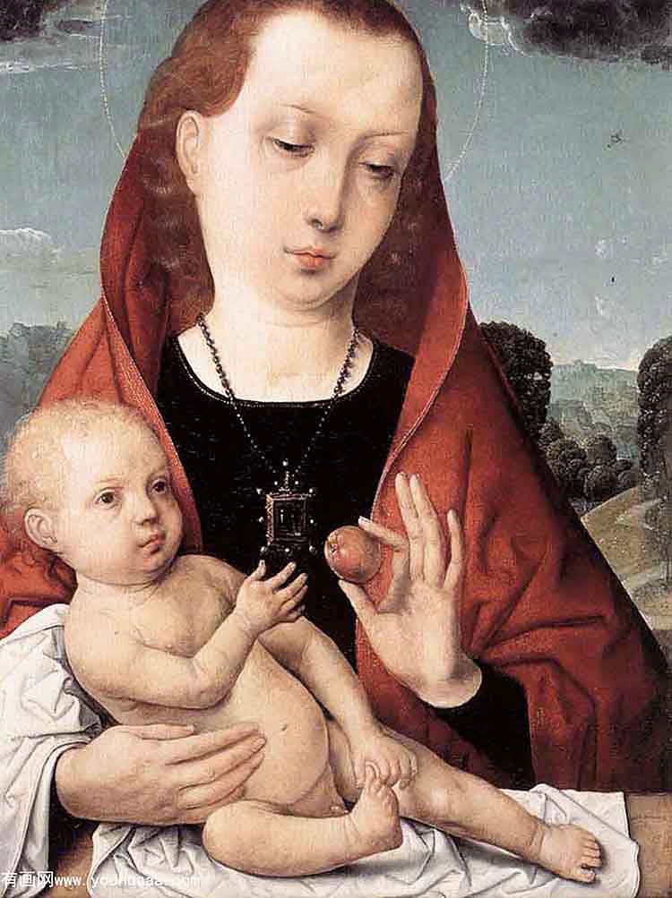 ʥĸ - virgin and child before a landscape