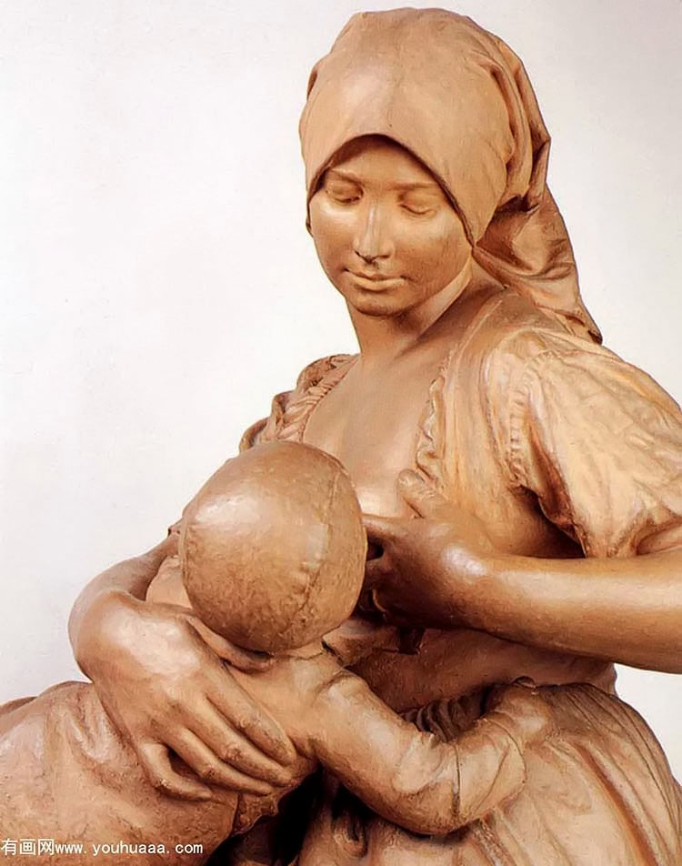 peasant woman nursing an infant