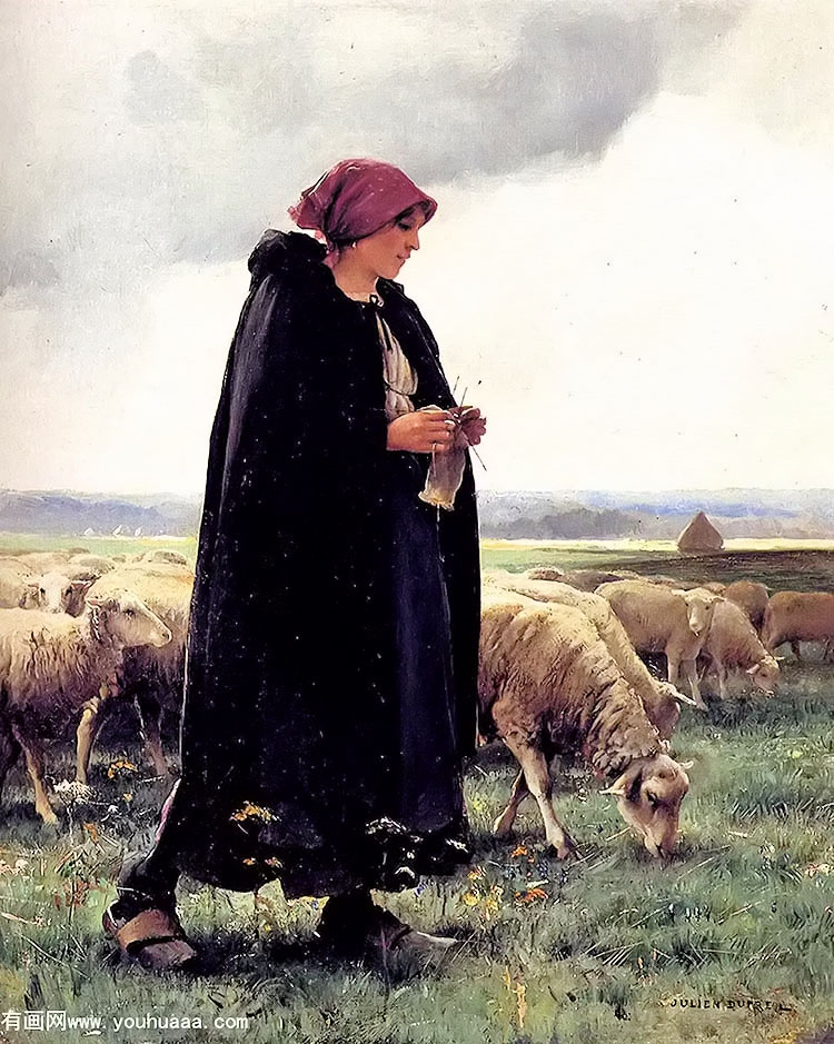 a shepherdess with her flock