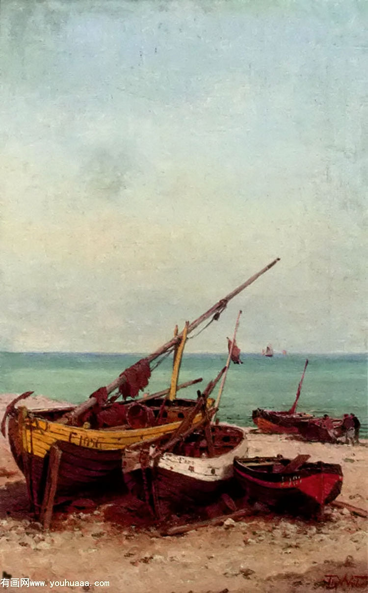 bateaux de peches sur la plage