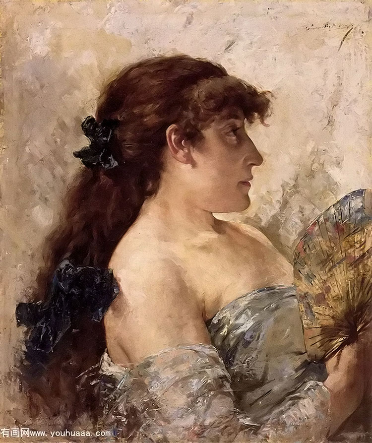 ӵŮӻ - portrait of a lady with a fan